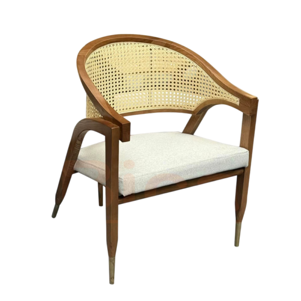 Ghế café gỗ lưng mây Wormley